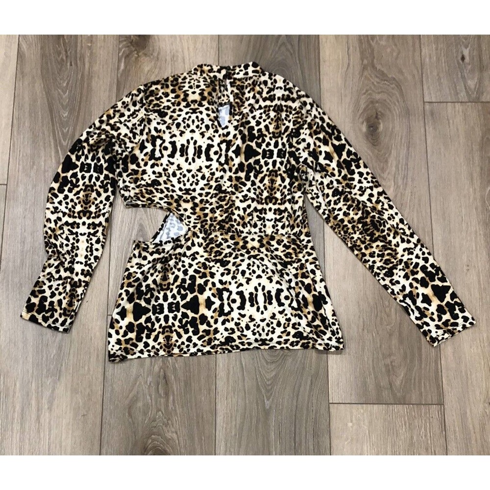 Venus Women’s Top Cheetah Print Cut Out XL Polyester R3 - Picture 2 of 8